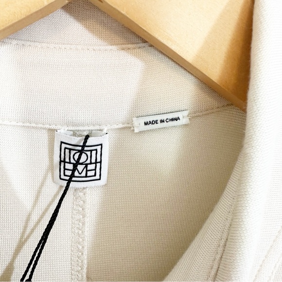 NWT TOTEME Flowing Jersey Shirtdress Long Sleeve Button Down Dress in Ecru - Picture 9 of 13